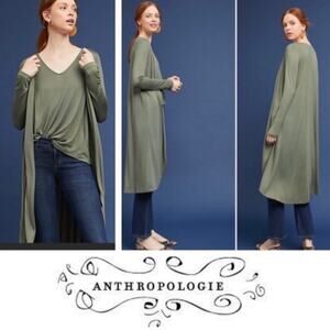 5/$30 Anthro  Akemi+Kin Long Sleeve Shirt with Attached Long Cardigan Olive XS